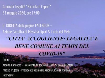 Giornata Legalità “Ricordare Capaci”<br>Città accogliente: legalità e bene comune ai tempi del COVID-19